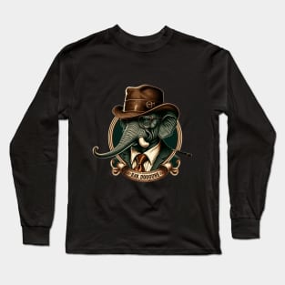 Retro logo with an Elephant Long Sleeve T-Shirt